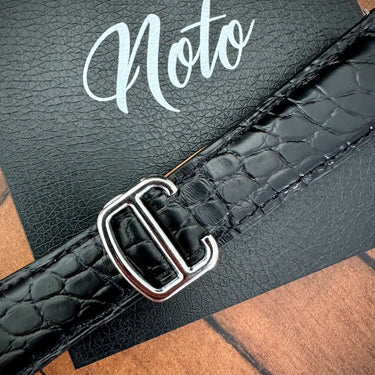 Cartier Tank Solo Replacement Watch Strap in Black Genuine Alligator Leather- Bespoke and Personalised